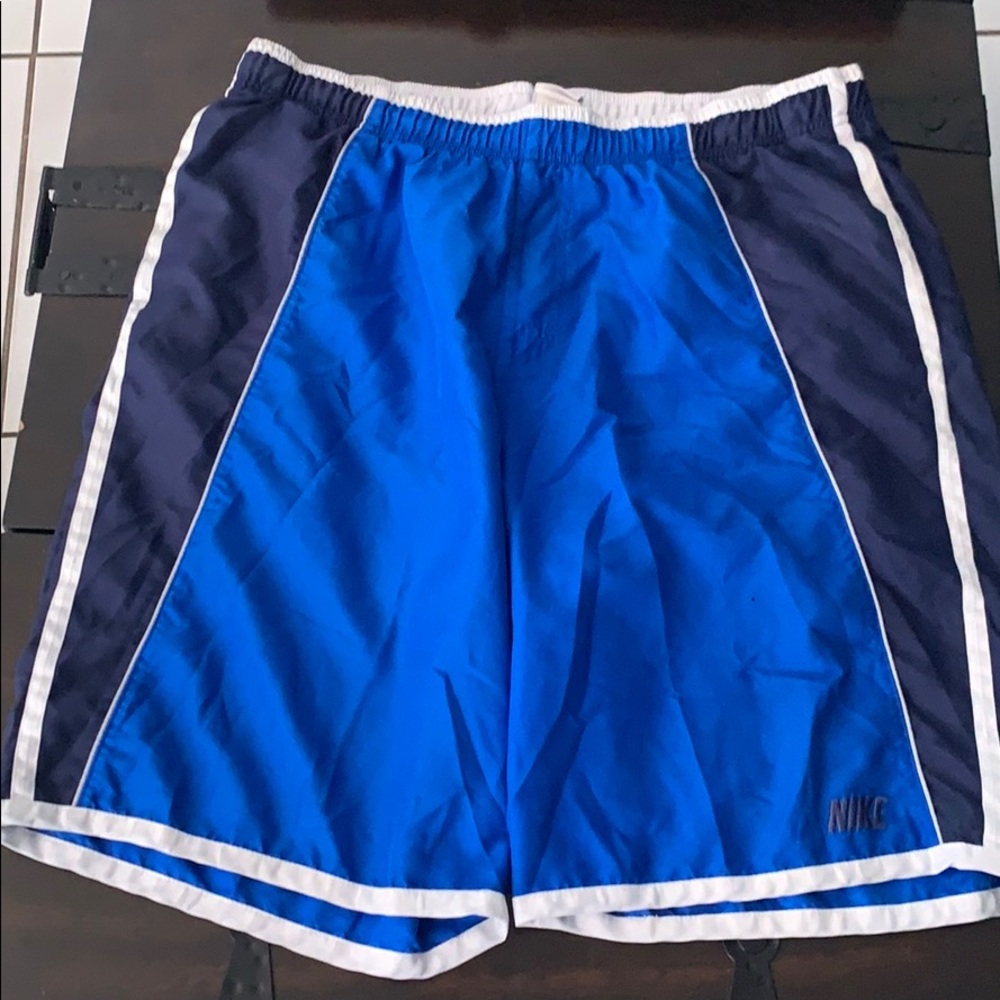 Blue nike swim trunks